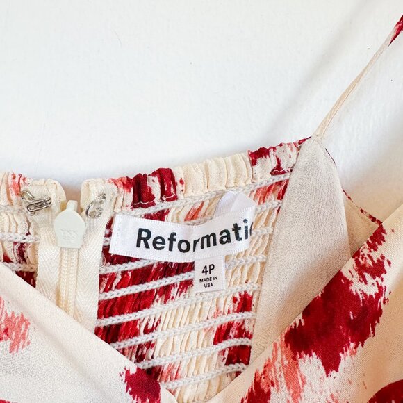 Reformation | Jaelyn Floral Sundress Midi Dress in Carmina Red Size 4P $278 - Picture 7 of 8